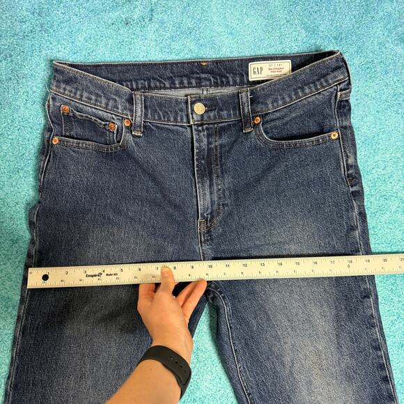 GAP Women’s Y2K Straight Leg Jeans Sz 31/12 Long High Rise 90s Style Dark Indigo - Picture 9 of 16